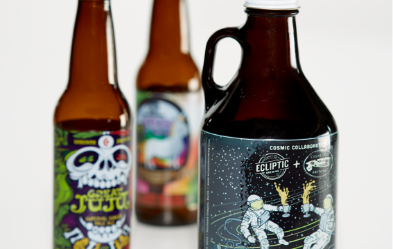 Cylindrical Inkjet Printed Beer Bottles