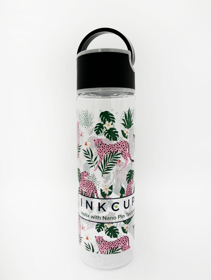 Clear Tritan Waterbottle with Cheetah Print