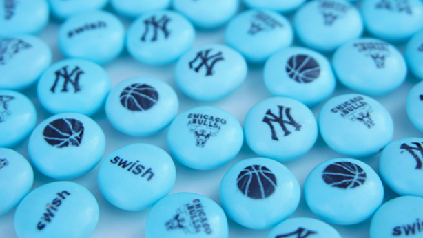 Edible ink for candy coated chocolates