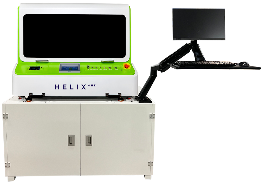 Helix ONE benchtop cylindrical printer on bench