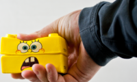 soft lego spongebob printed with xflexx ink being squished