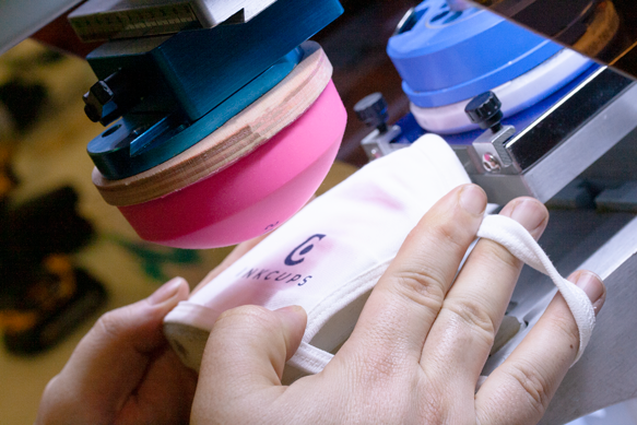 Pad printing on cotton face masks