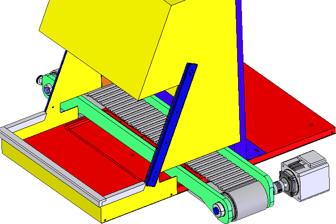 Computer rendering of laser engraver conveyor belt